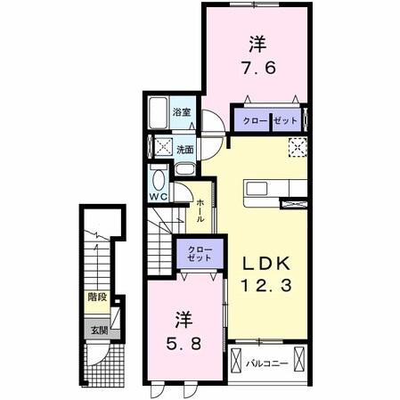 プリムローズＫの物件間取画像